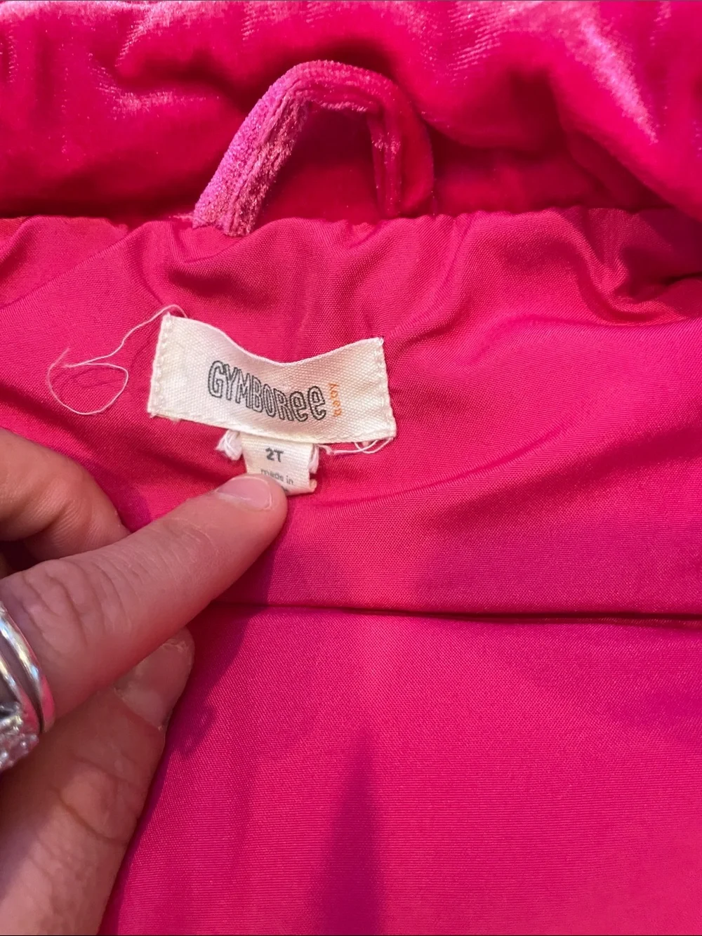 Gymboree Velvet Puffer Vest in Bright Pink